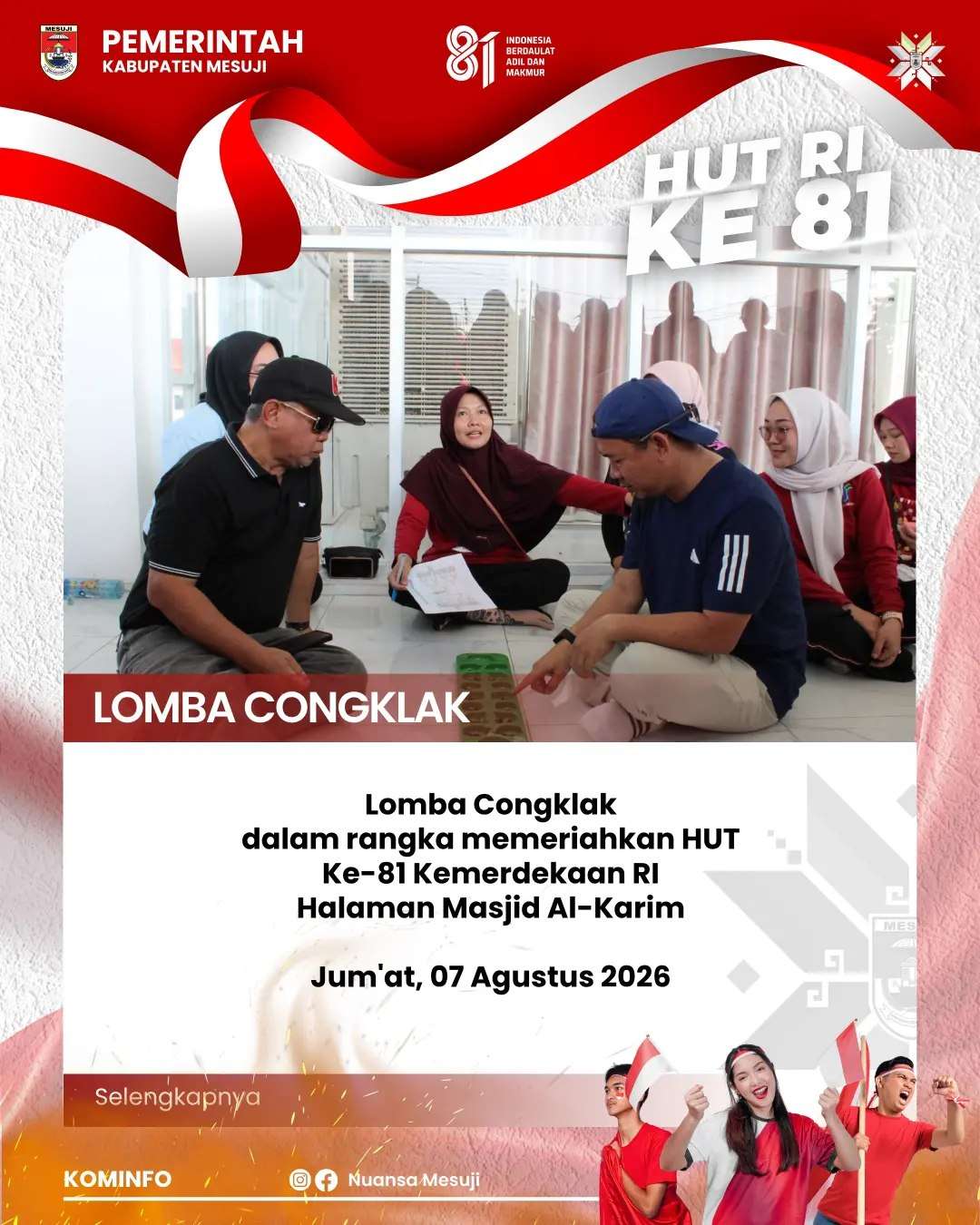 Lomba Congklak dalam rangka memeriahkan HUT Ke-81 Kemerdekaan RI
