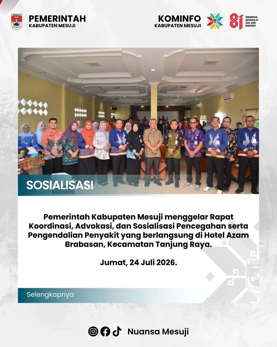 Koordinasi/Advokasi/Sosialisasi Pencegahan dan Pengendalian Penyakit di Kabupaten Mesuji